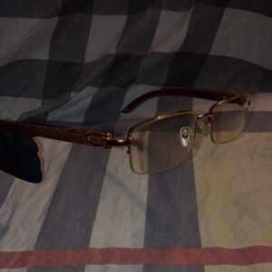 Brown / Gold squared designer luxury glasses unisex. NEW